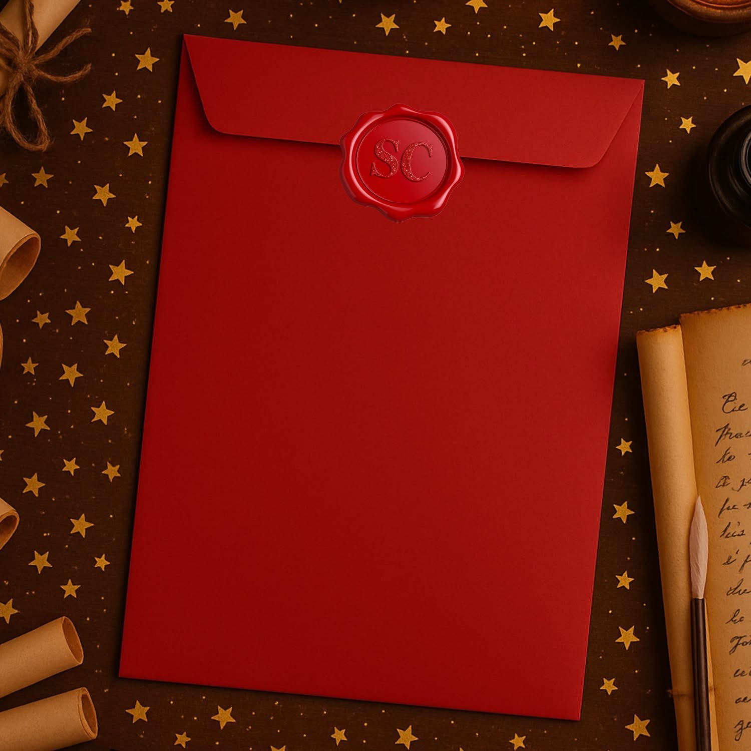 Personalised Santa letter with envelope and wax seal effect sticker