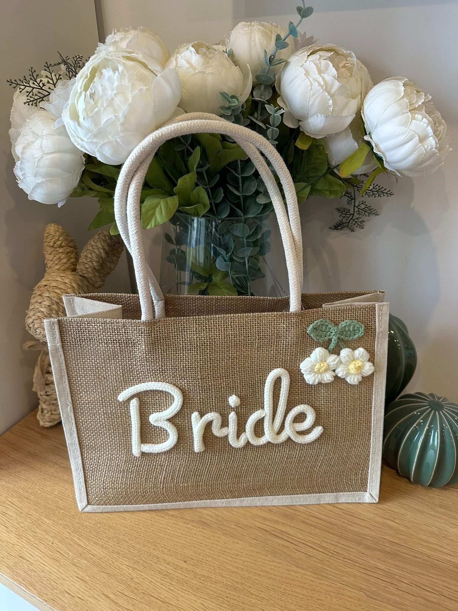Embroidery burlaps tote bags