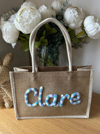 Embroidery burlaps tote bags