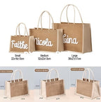 Embroidery burlaps tote bags