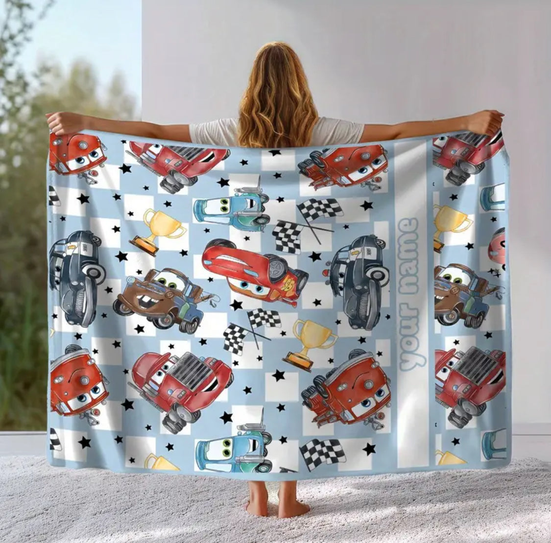 Personalised cars fleece blankets