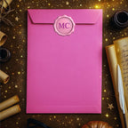 Personalised Mrs Claus letter with pink envelope with sticker wax seal