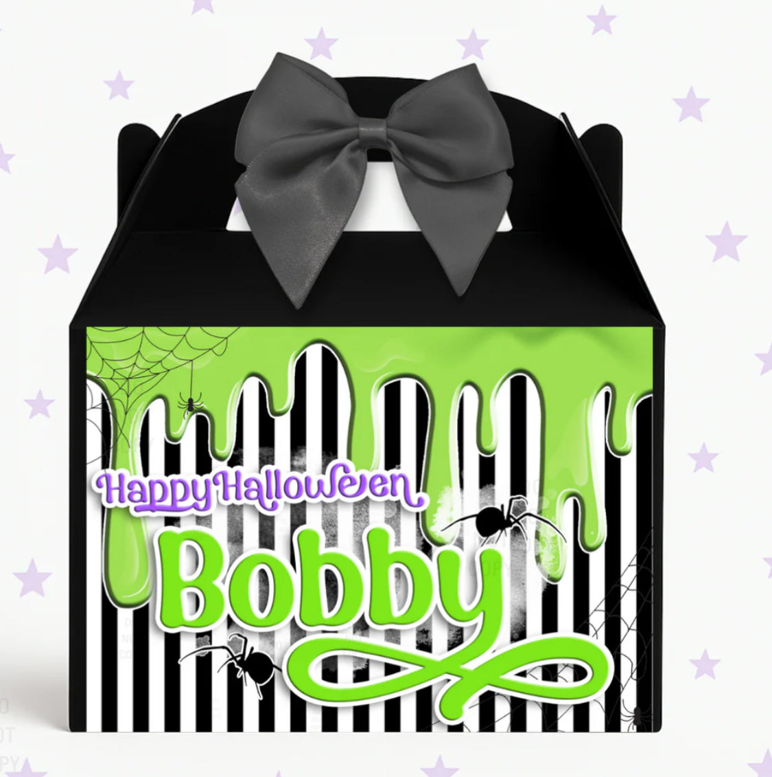 Personalised slime Halloween treat boxes