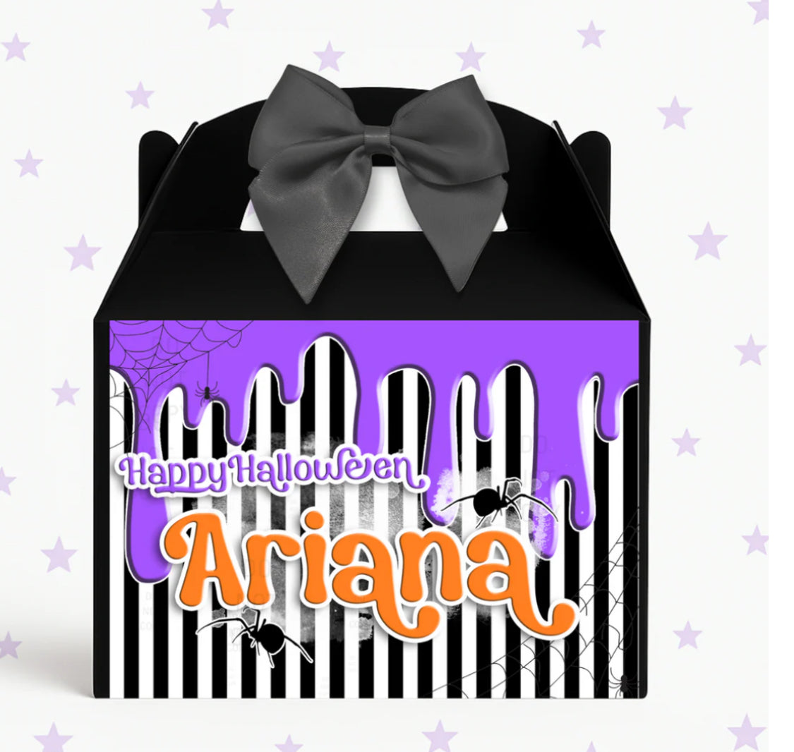 Personalised slime Halloween treat boxes