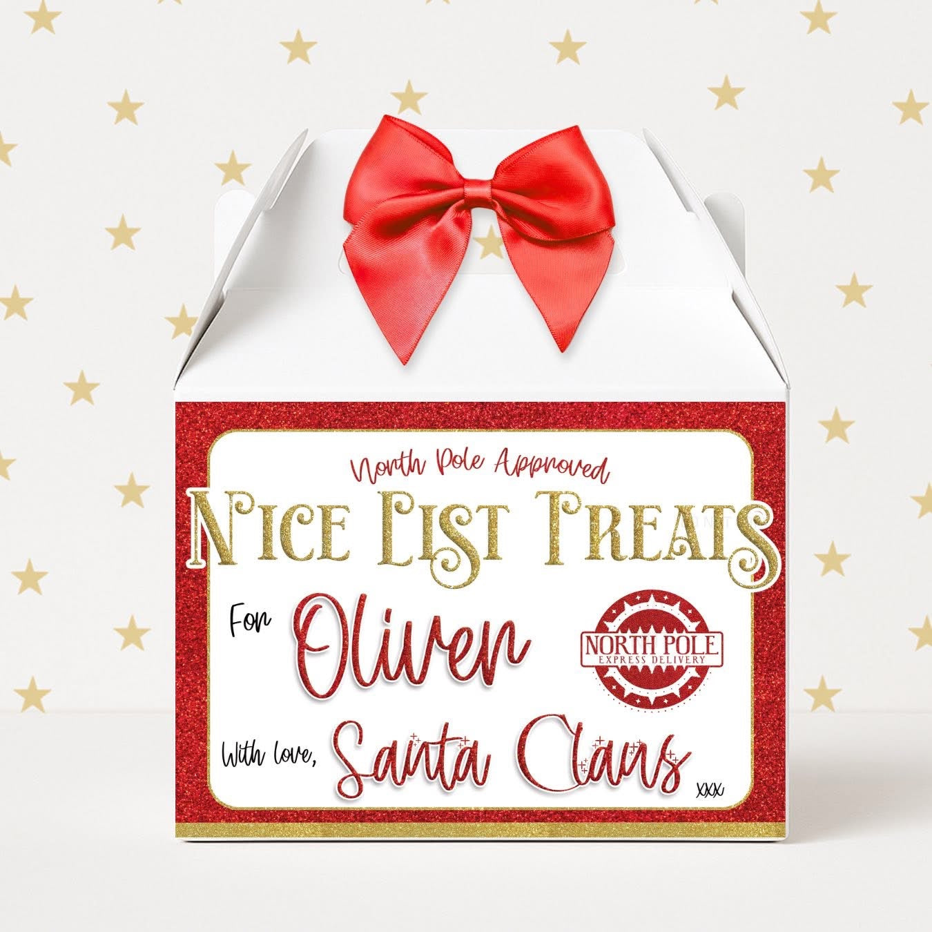 Personalised treat box from Santa Claus