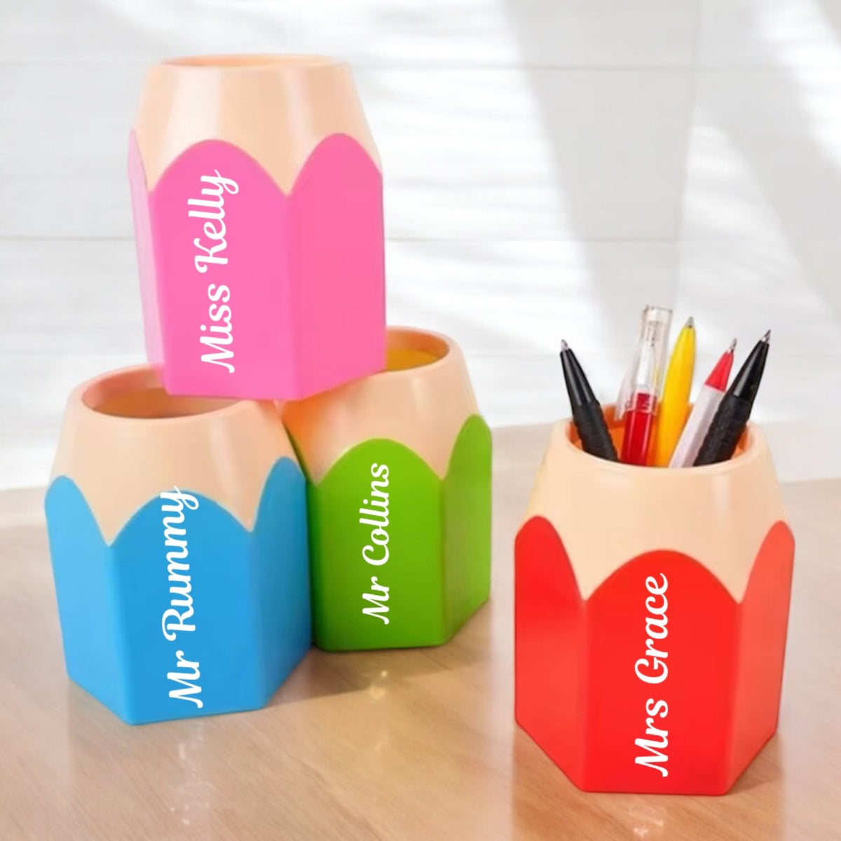 Personalised crayon pencil pots