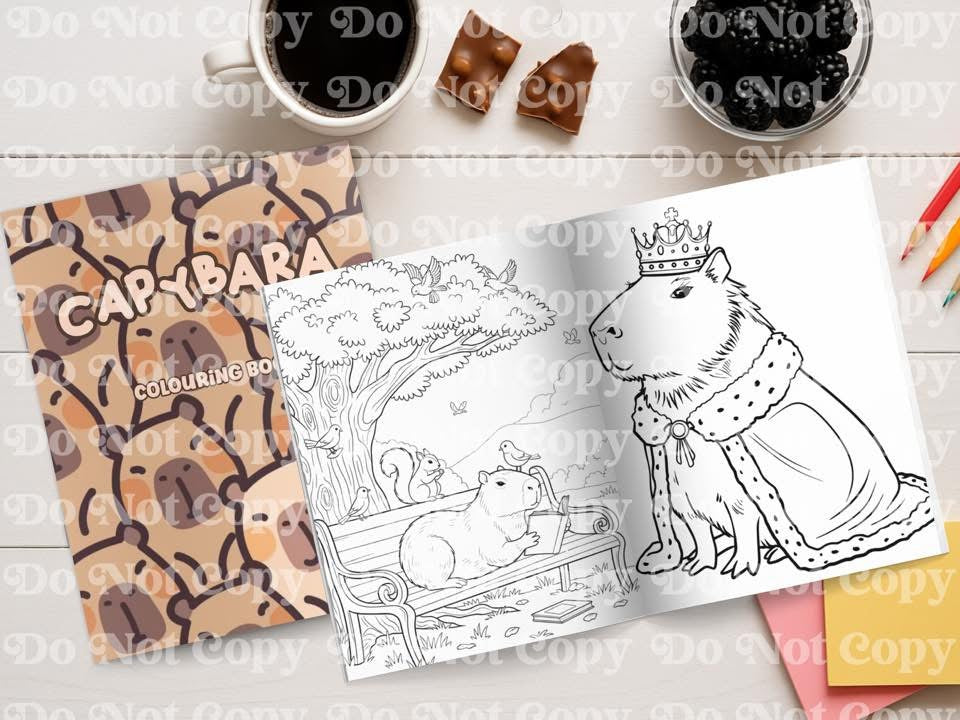 Capybara colouring book