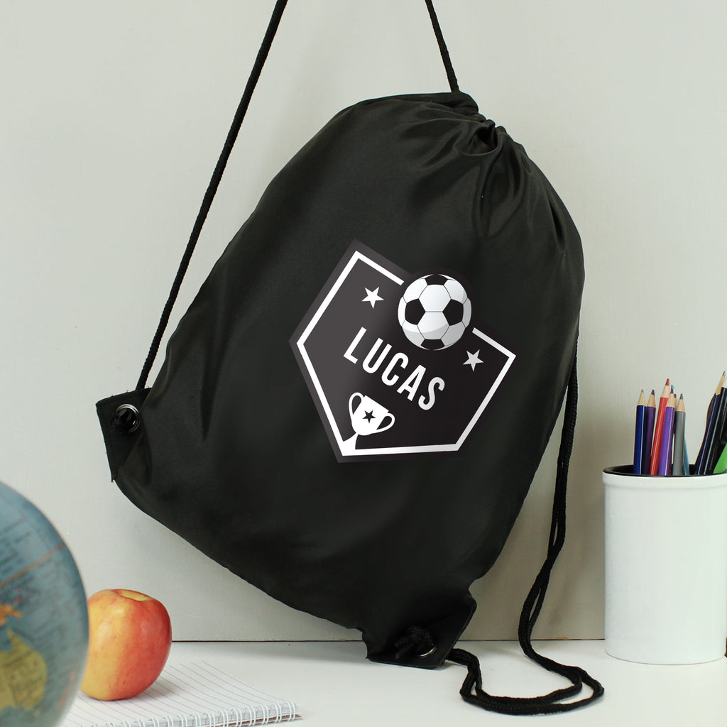 Football personalised drawstring bag