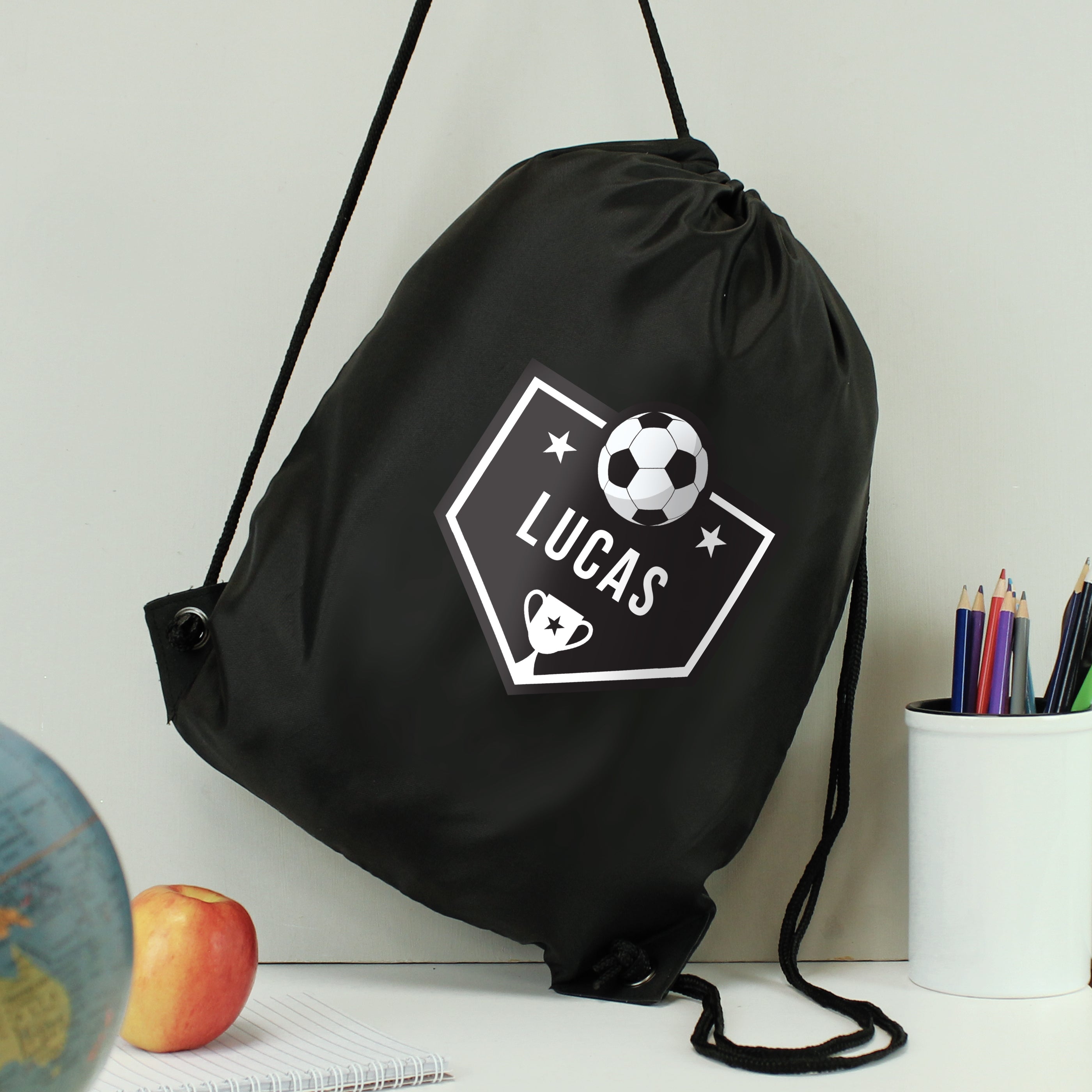 Football personalised drawstring bag