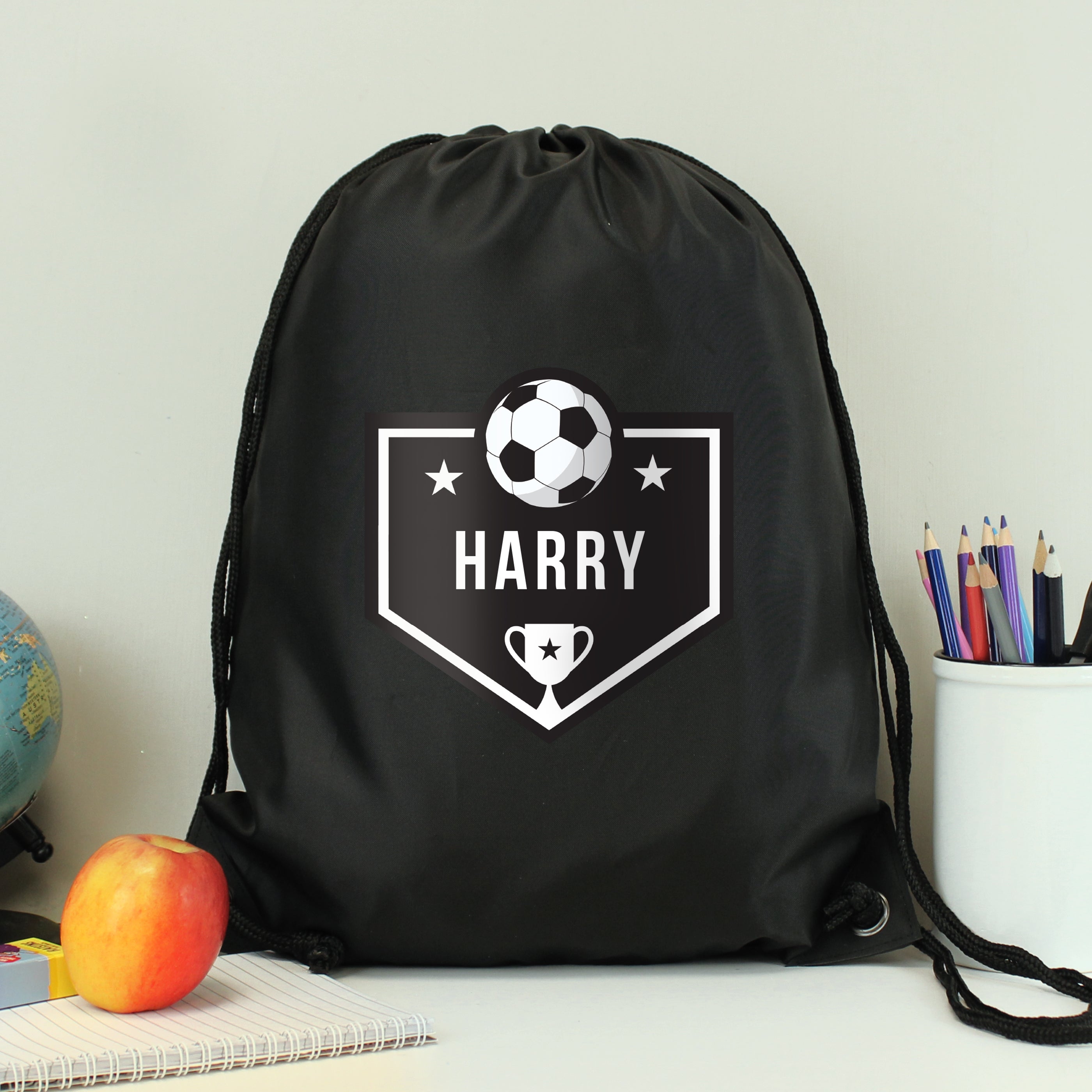 Football personalised drawstring bag