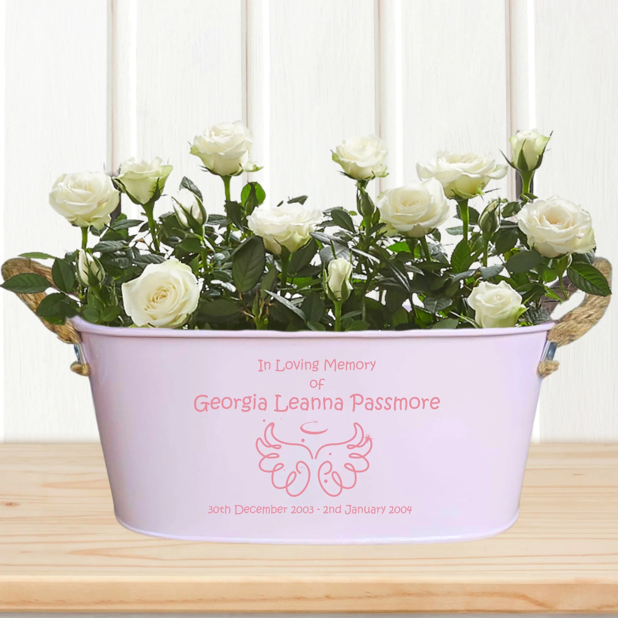 Personalised Memorial Planter – Name &amp; Dates