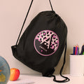 Personalised leopard print drawstring bag