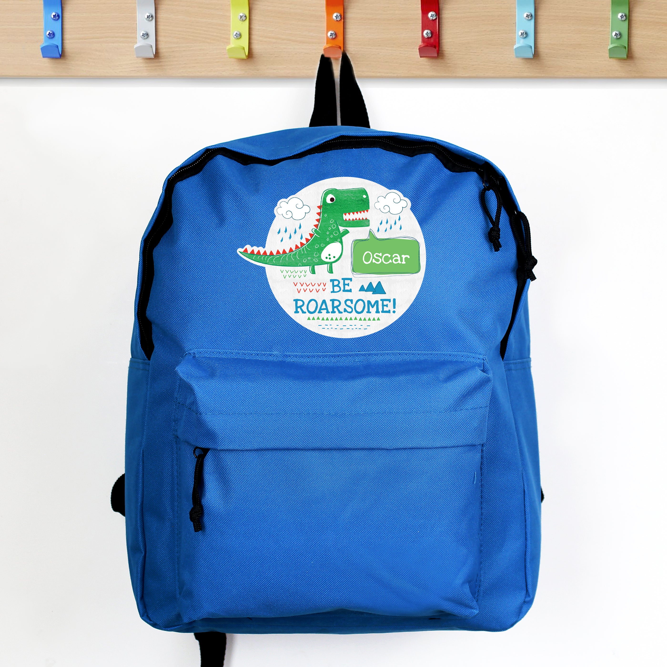 Personalised be roarsome backpack