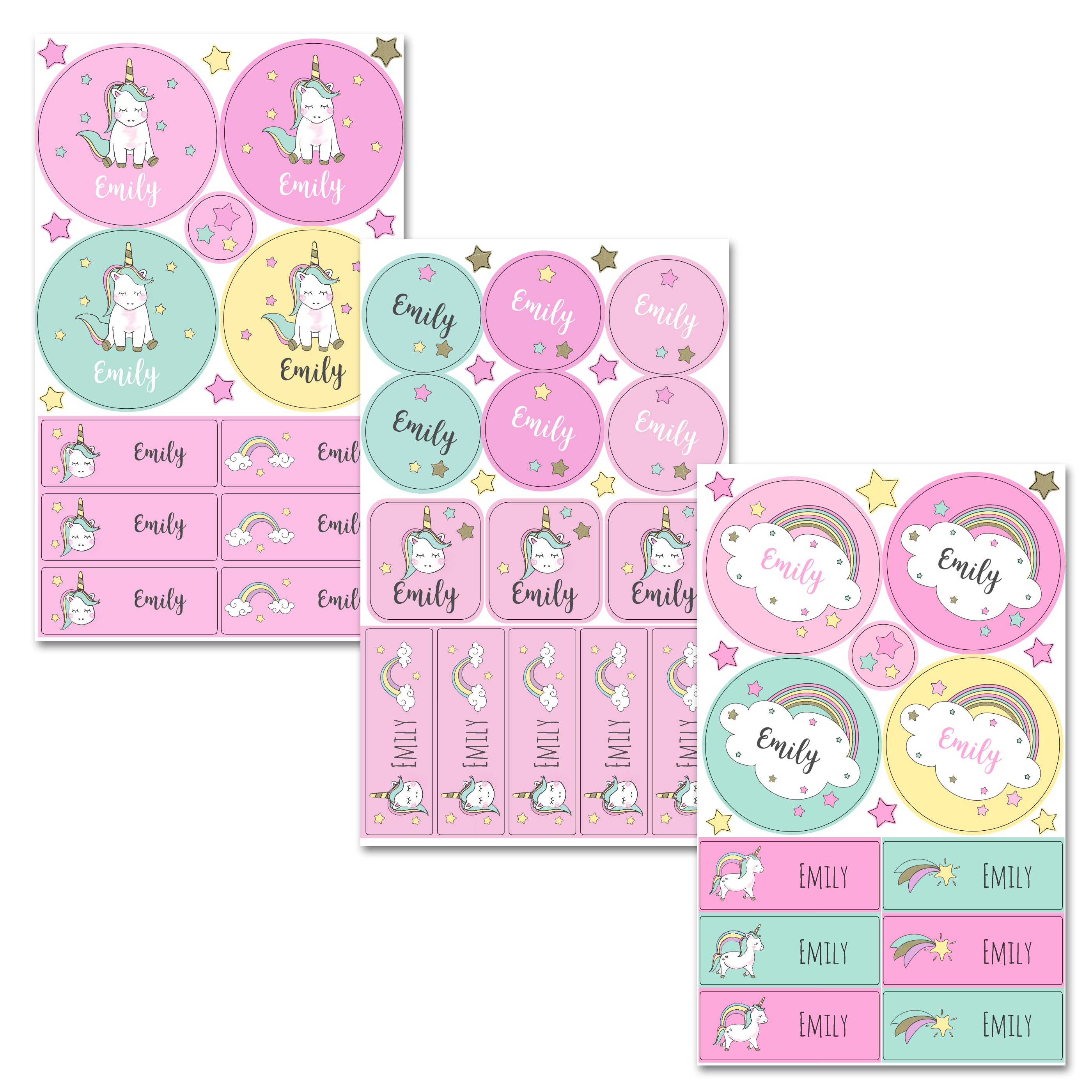 Personalised baby unicorn stickers