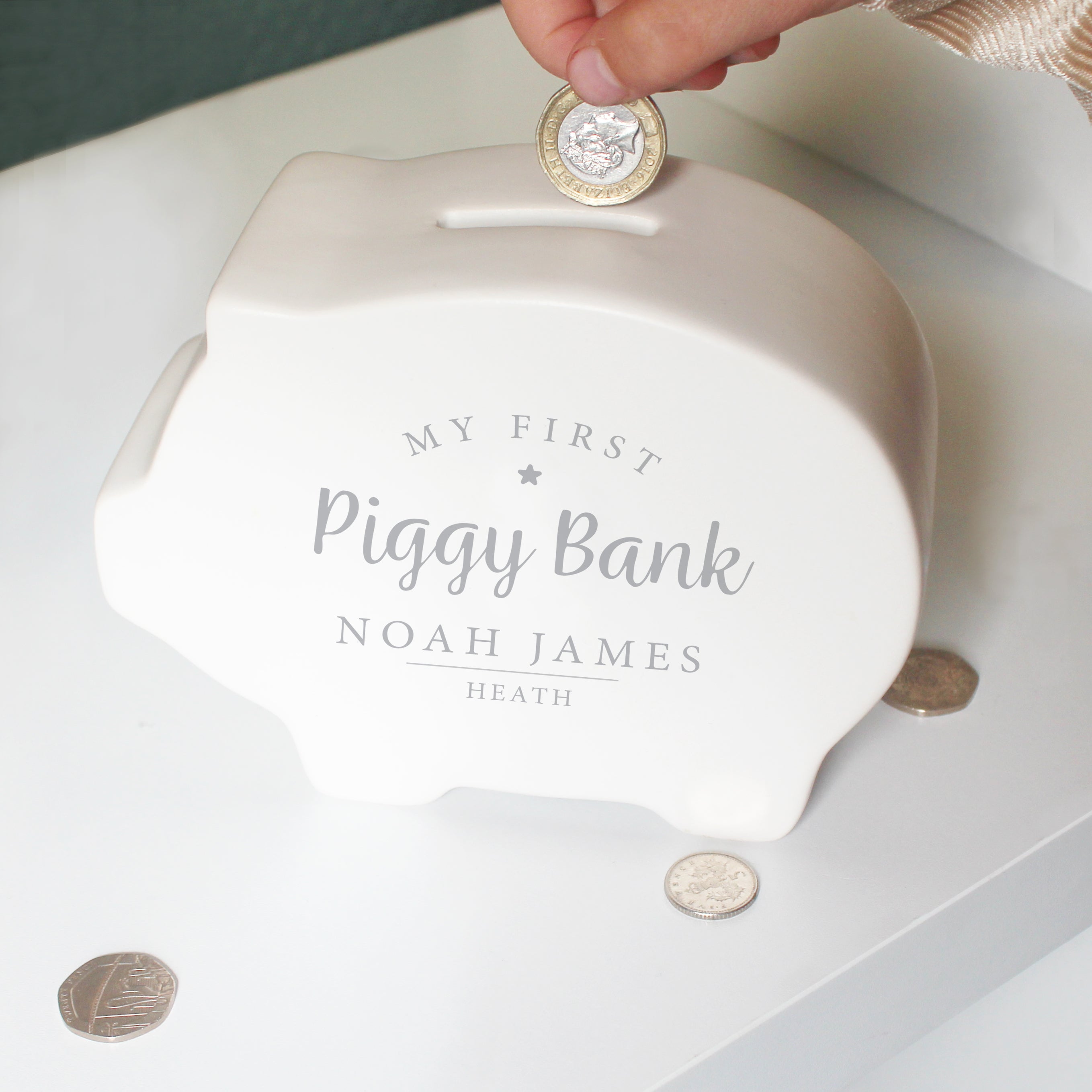 My first piggy bank personalised