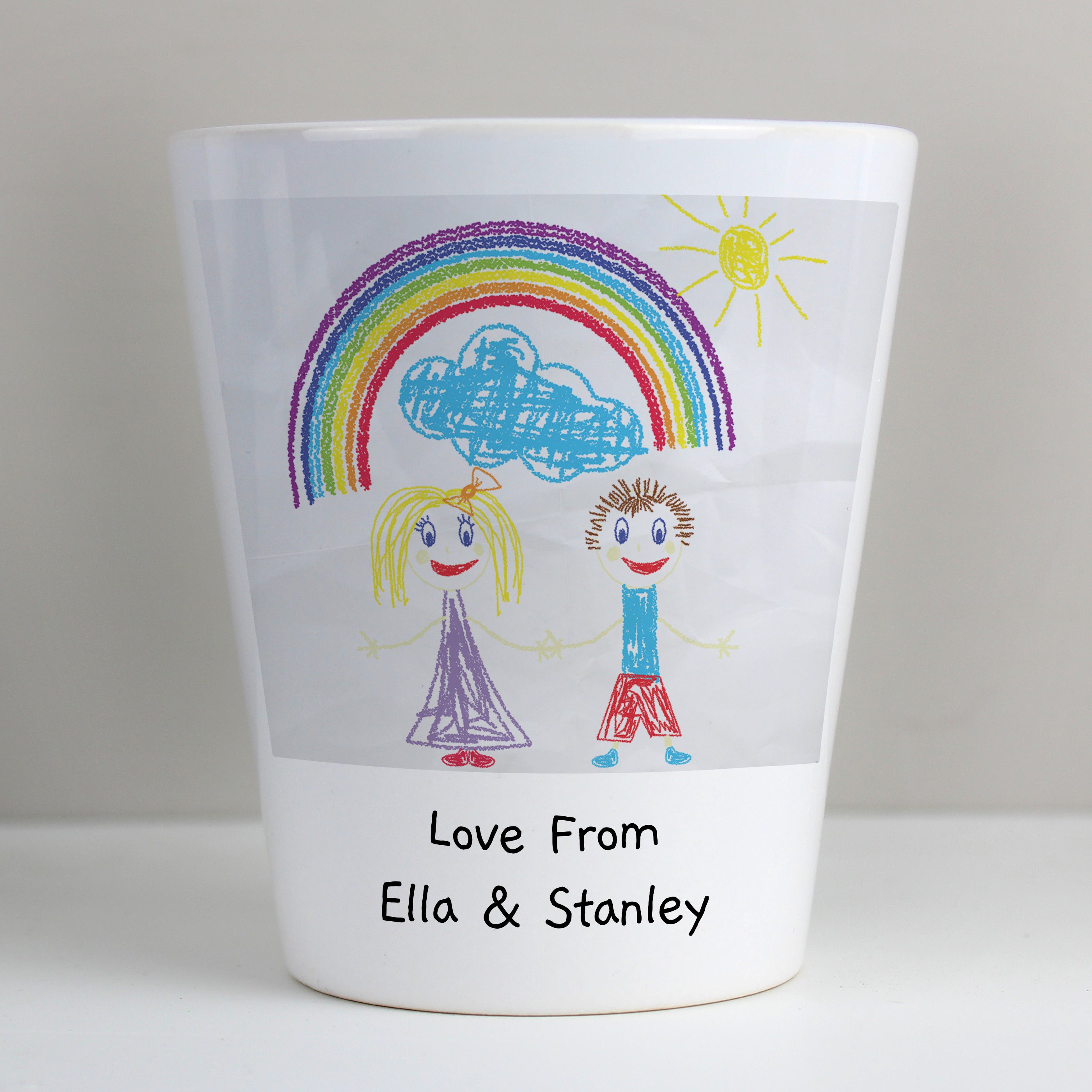 Personalised drawing upload plant pot