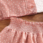 Girls Square Collar Vest Top + Lace Skirts