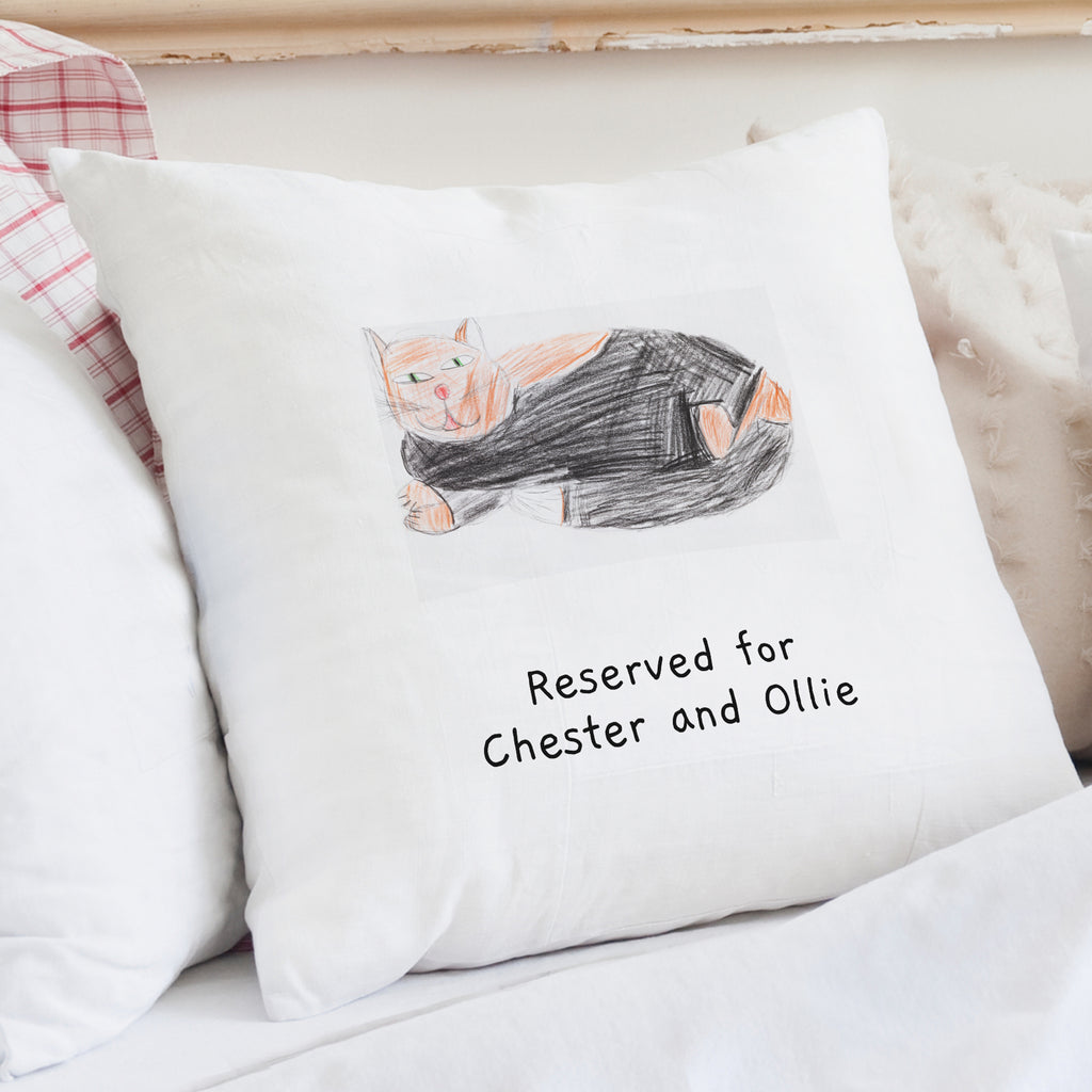 Drawing upload personalised cushion