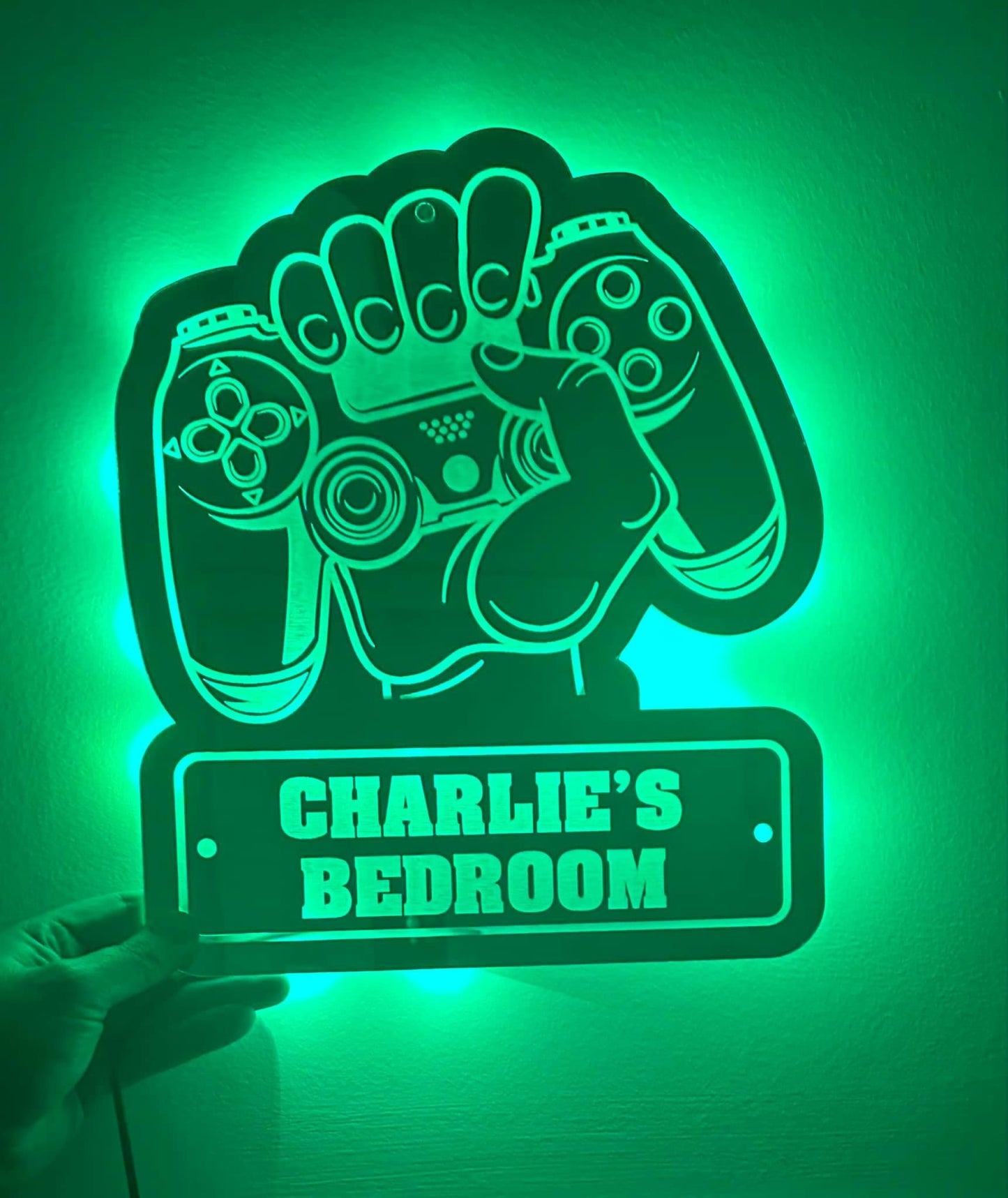 Made to order mirrored personalised light up plaques