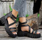 Chunky High Heels Roman Sandals