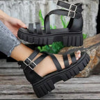 Chunky High Heels Roman Sandals
