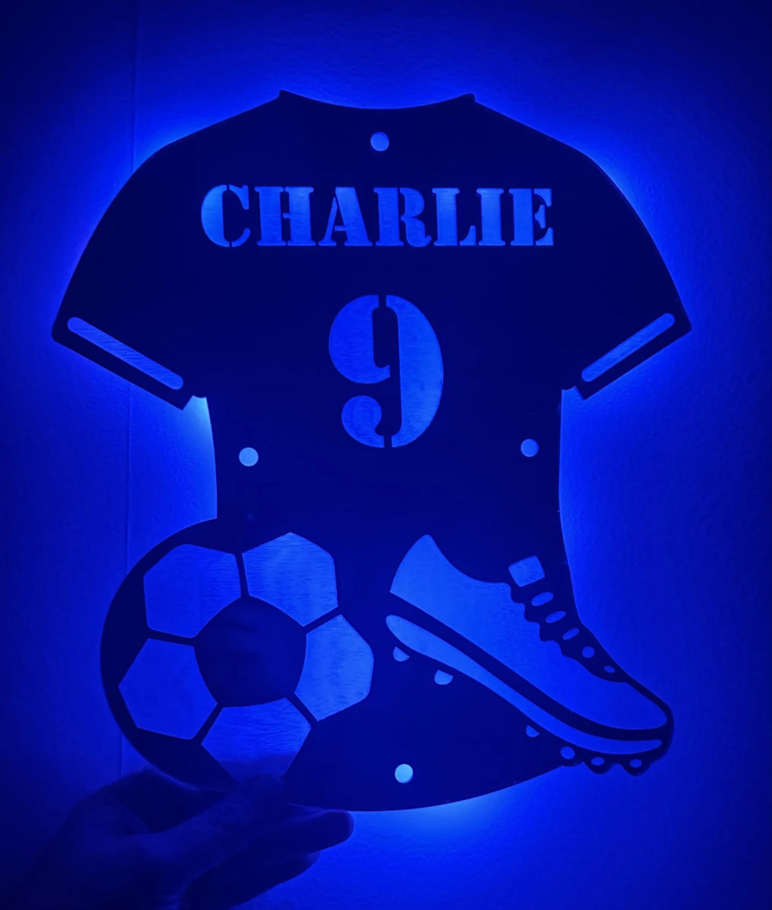 Made to order mirrored personalised light up plaques