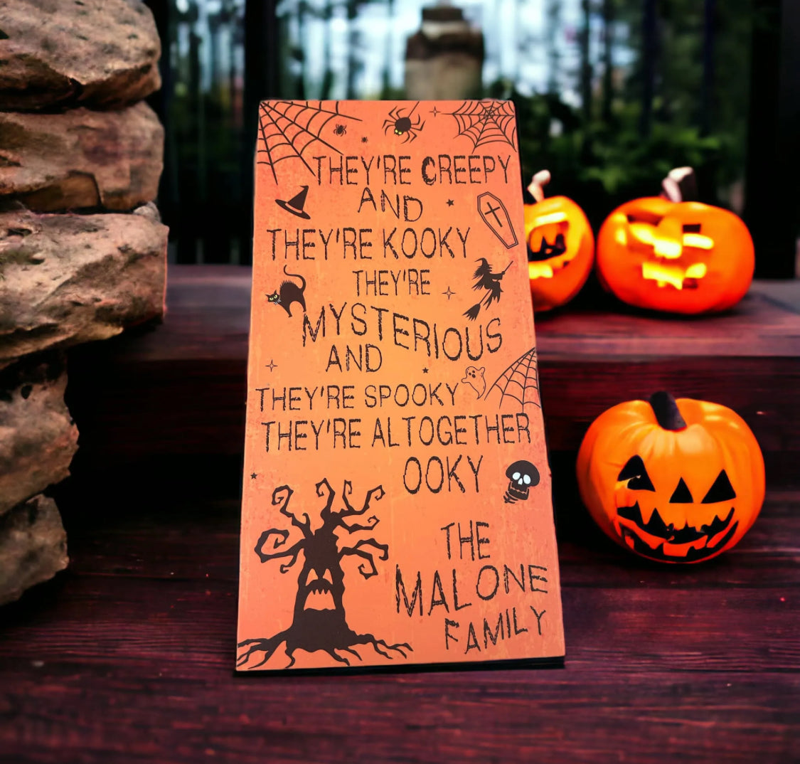 Printed spooky personalised Halloween boards