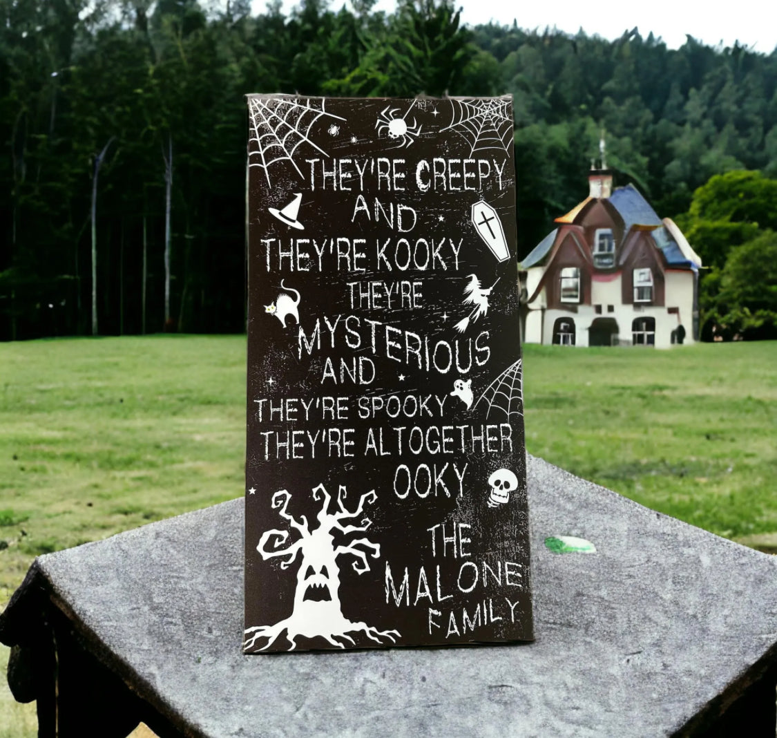 Printed spooky personalised Halloween boards