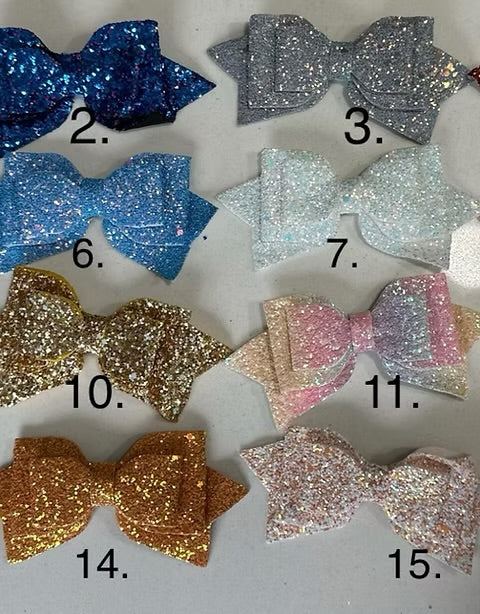 Glitter bow straw toppers