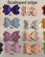 Glitter bow straw toppers