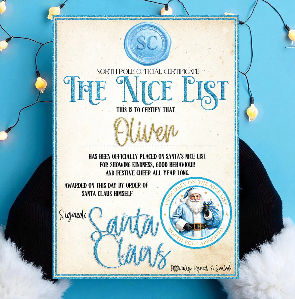 Personalised blue/pink nice list