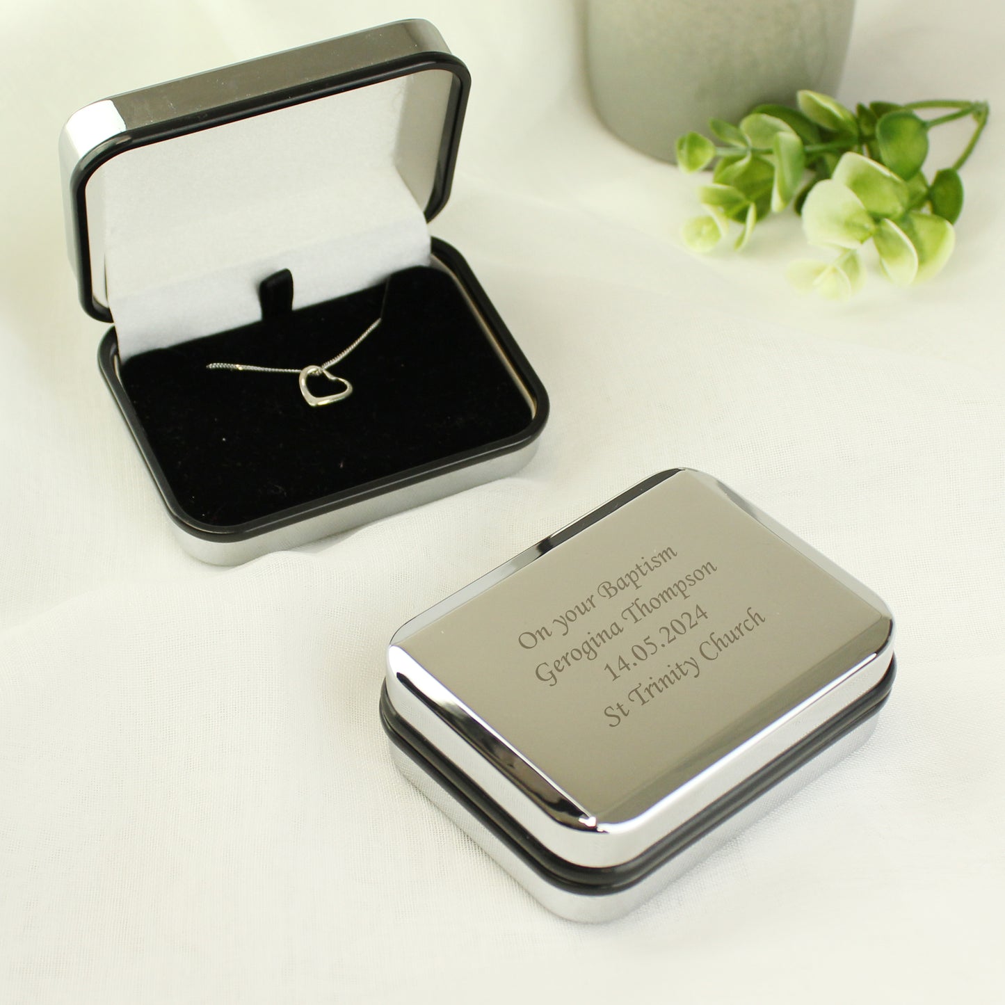 Personalised Box With Sterling Silver Heart Necklace