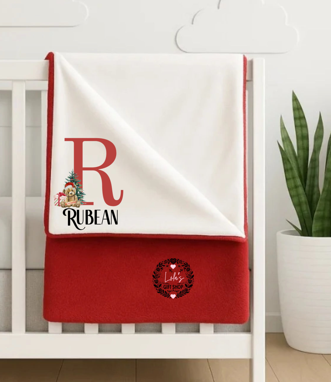 First Christmas letter personslised blanket