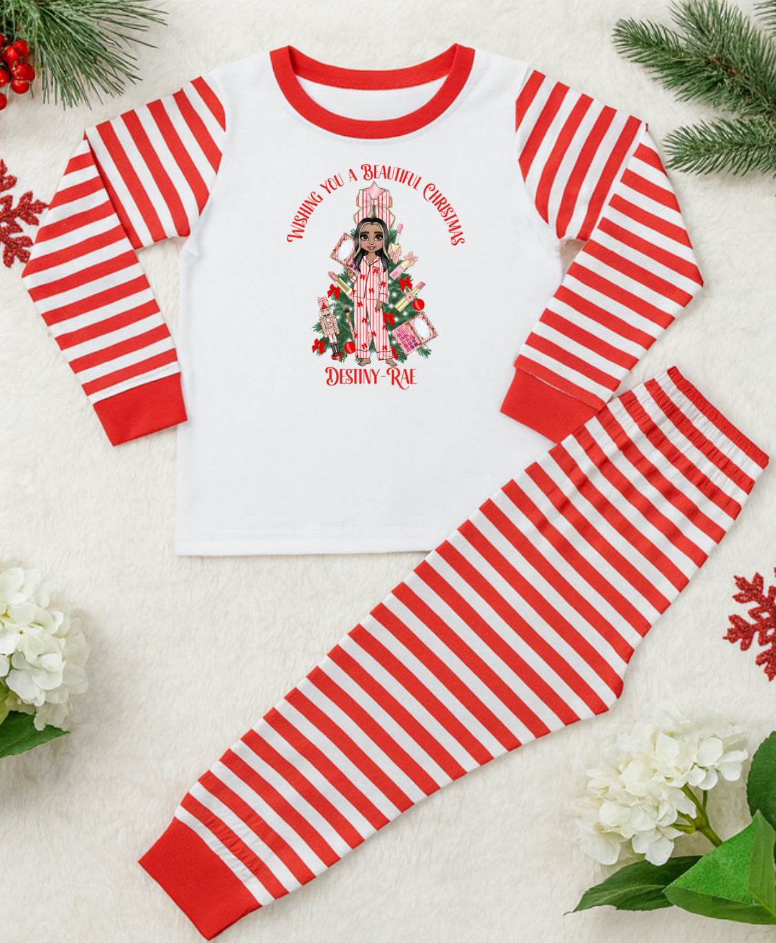 Candy cane make up older girls/women’s pjs