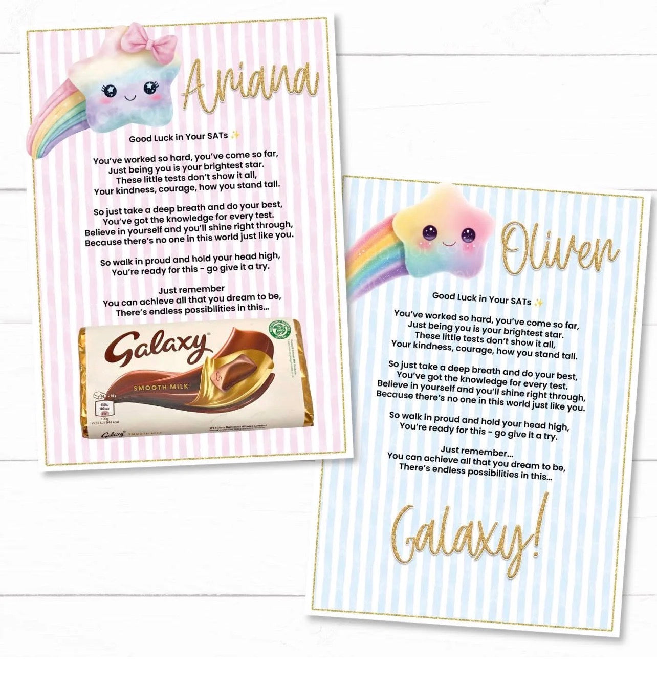 Personalised good luck galaxy board