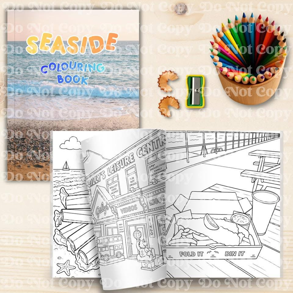 Seaside colouring book