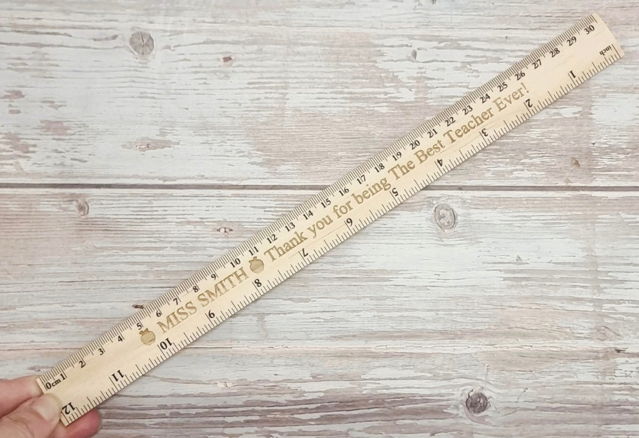 Personalised wooden ruler