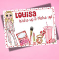 PERSONALISED FAUX LEATHER MAKE UP PLACEMATS – WOMEN'S RED HEART DOLLY PJ'S EDITION