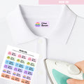 Personalised iron on dumpling labels