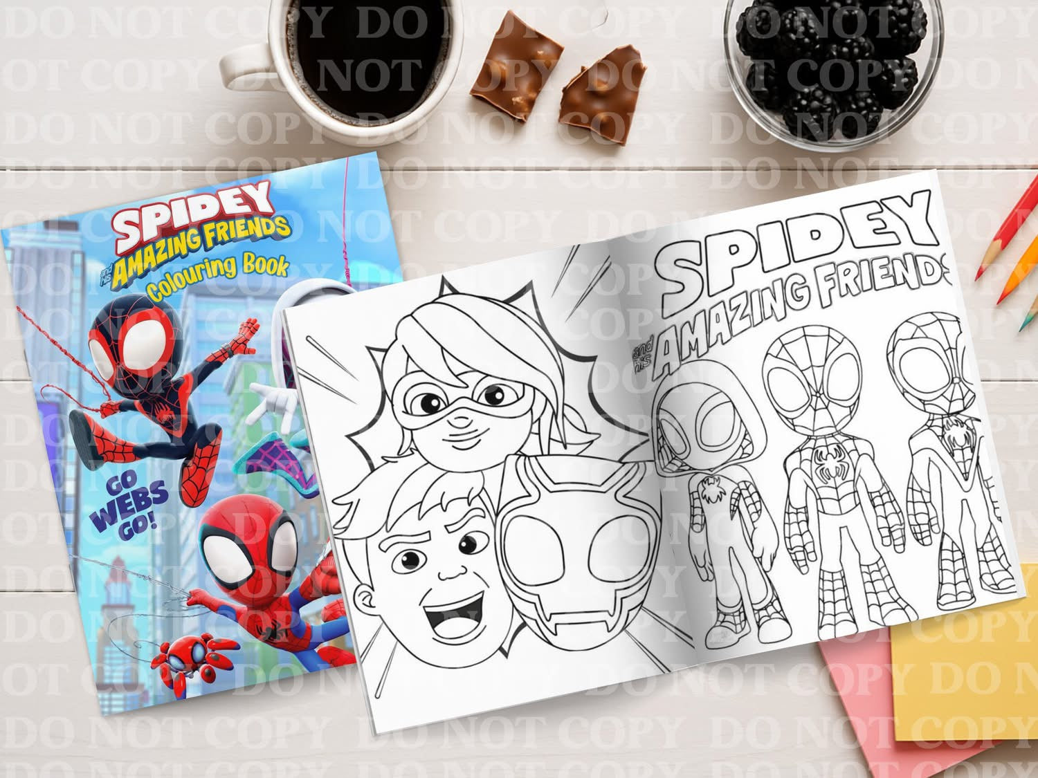Spiders amazing friends colouring book