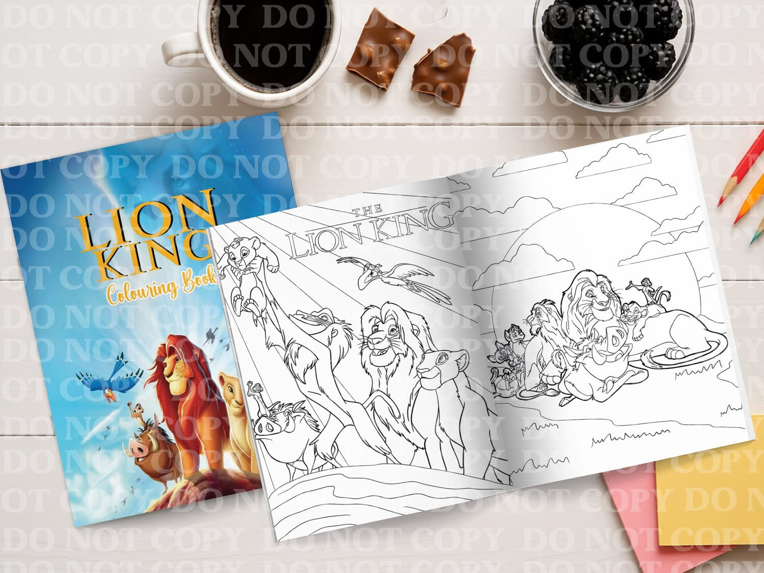 Lions colouring book