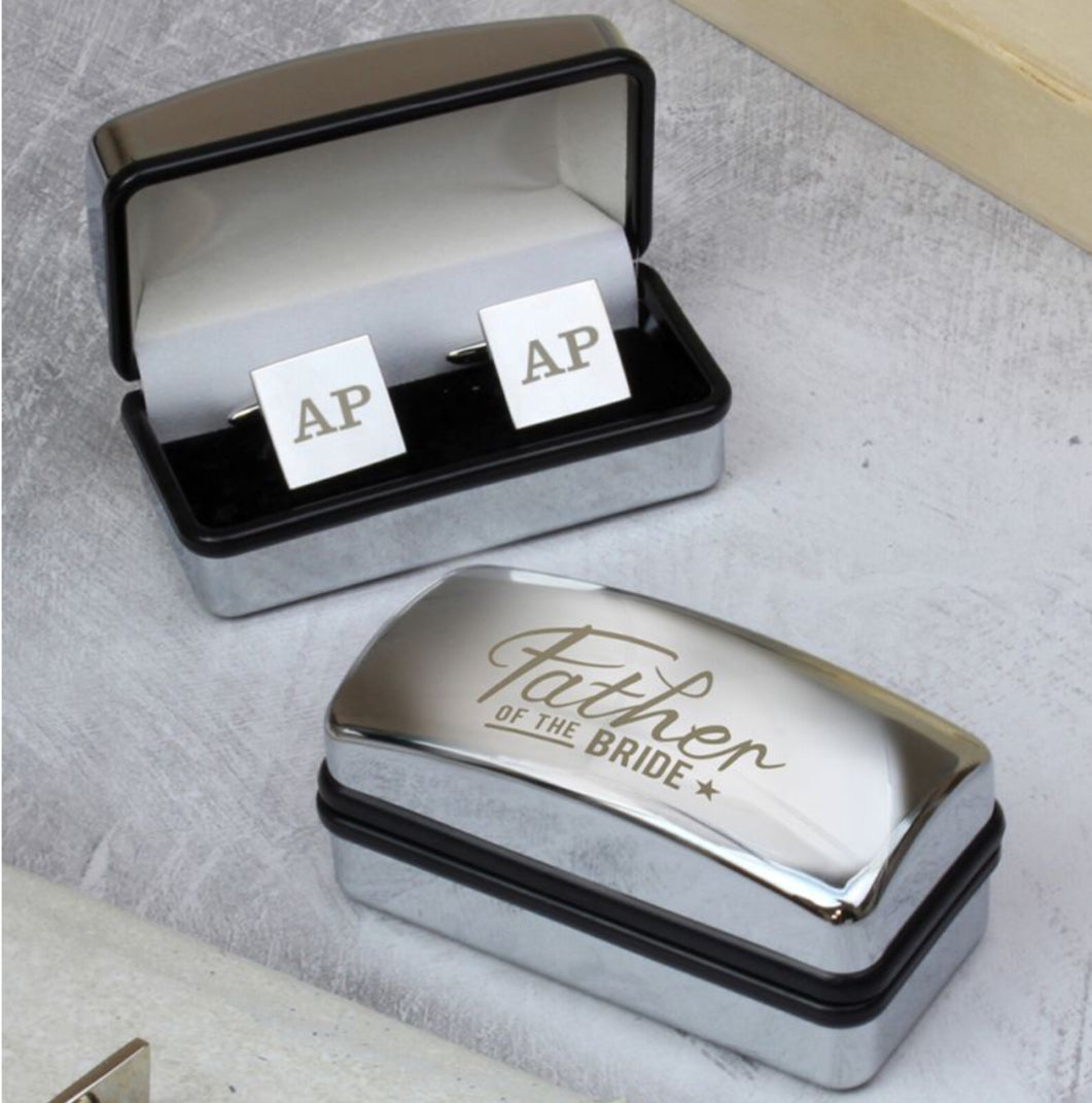 Personalised  Wedding Cufflinks and Box Set