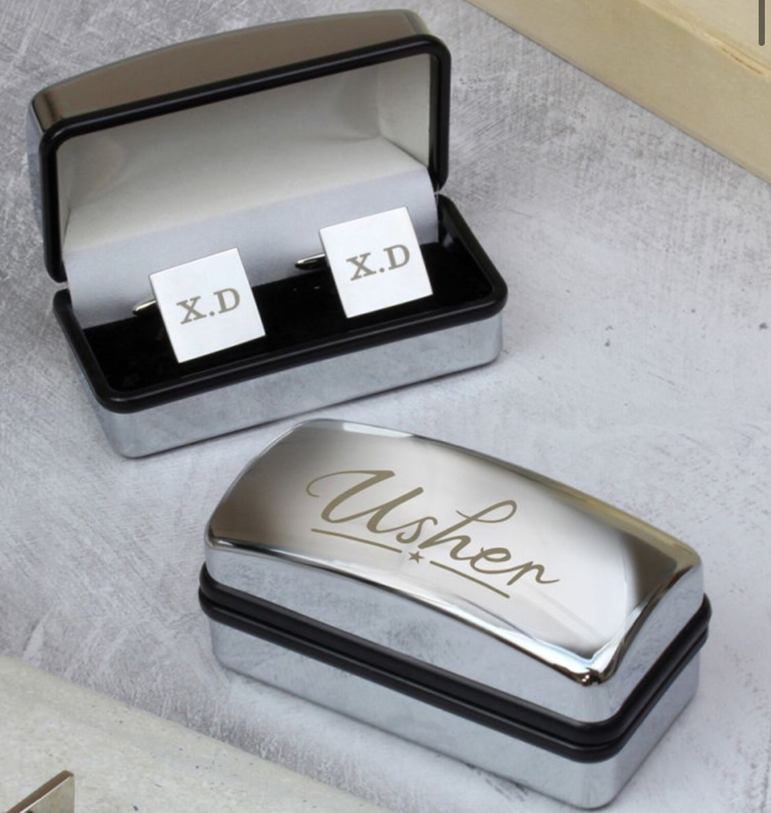 Personalised  Wedding Cufflinks and Box Set