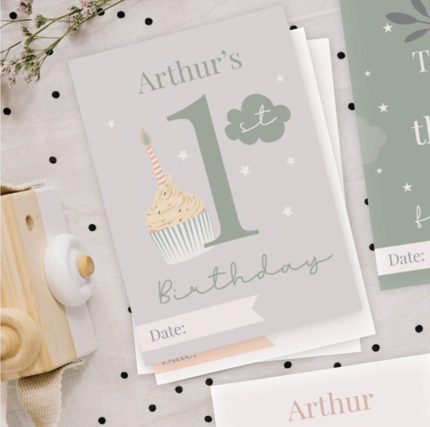 Animal themed baby cards