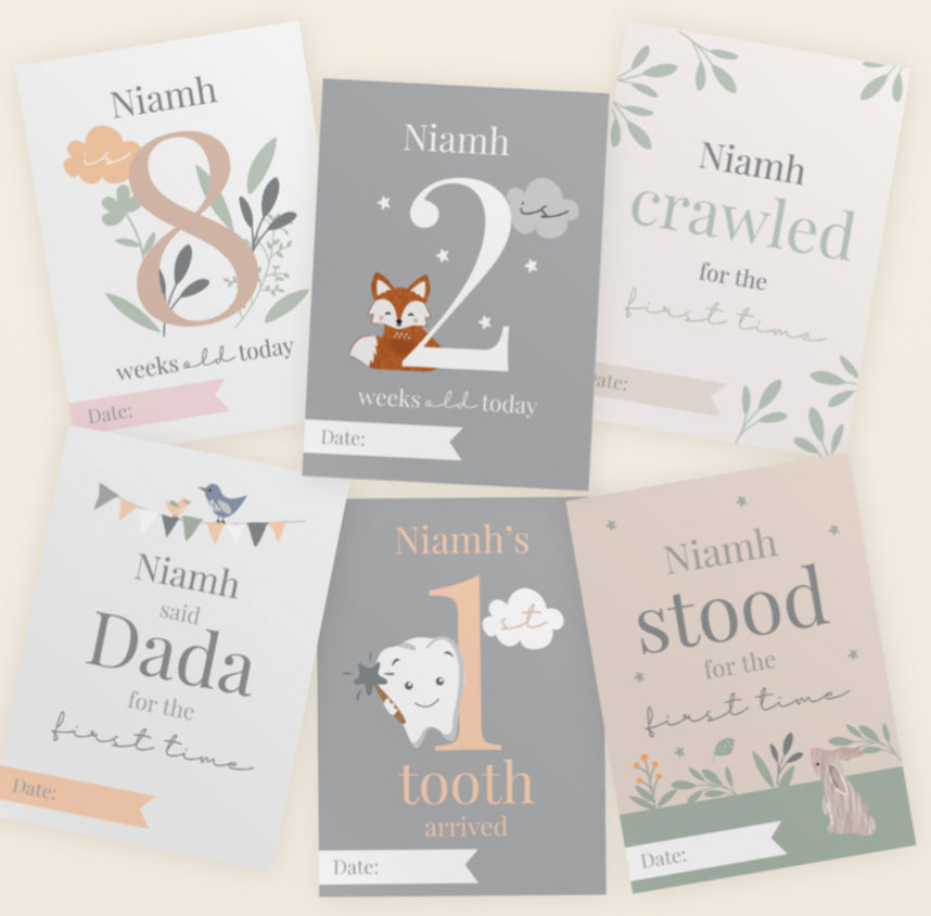 Animal themed baby cards