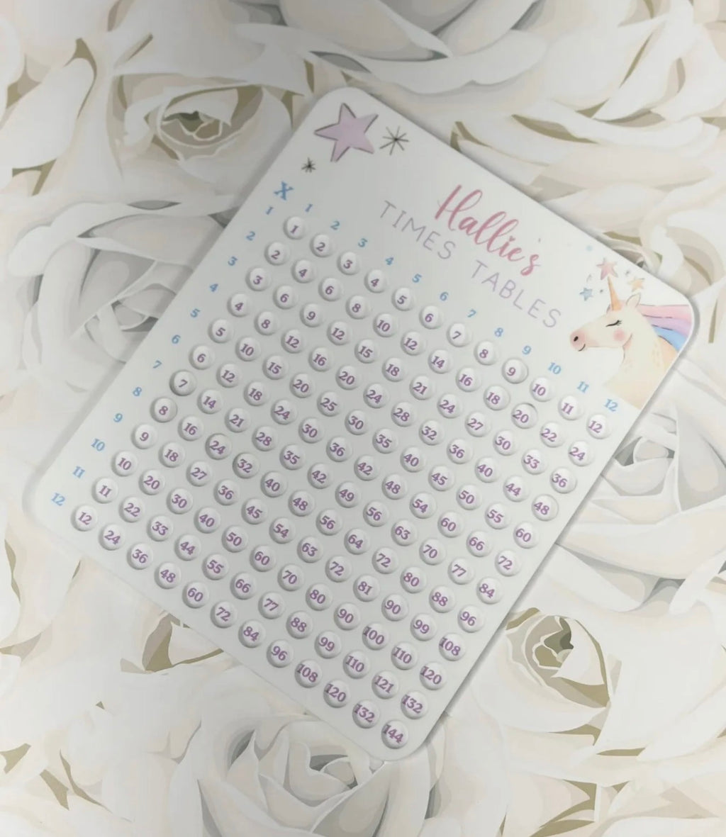 Personalised acrylic times table board