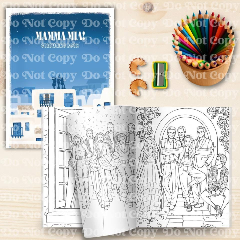 Mama Mia colouring book 20 pages