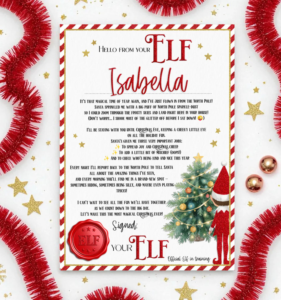 Elf arrival letters 4 colours