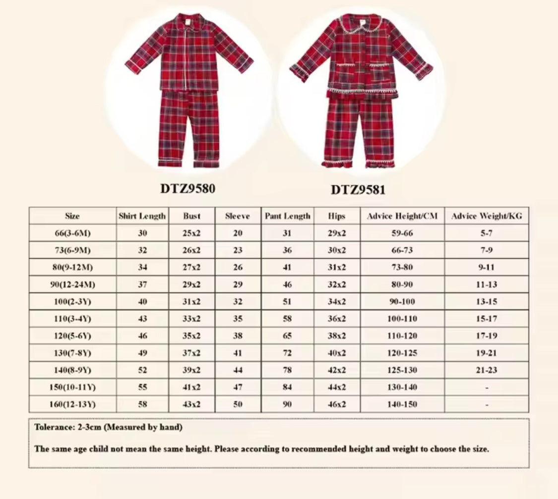 Matching tartan pyjamas kids