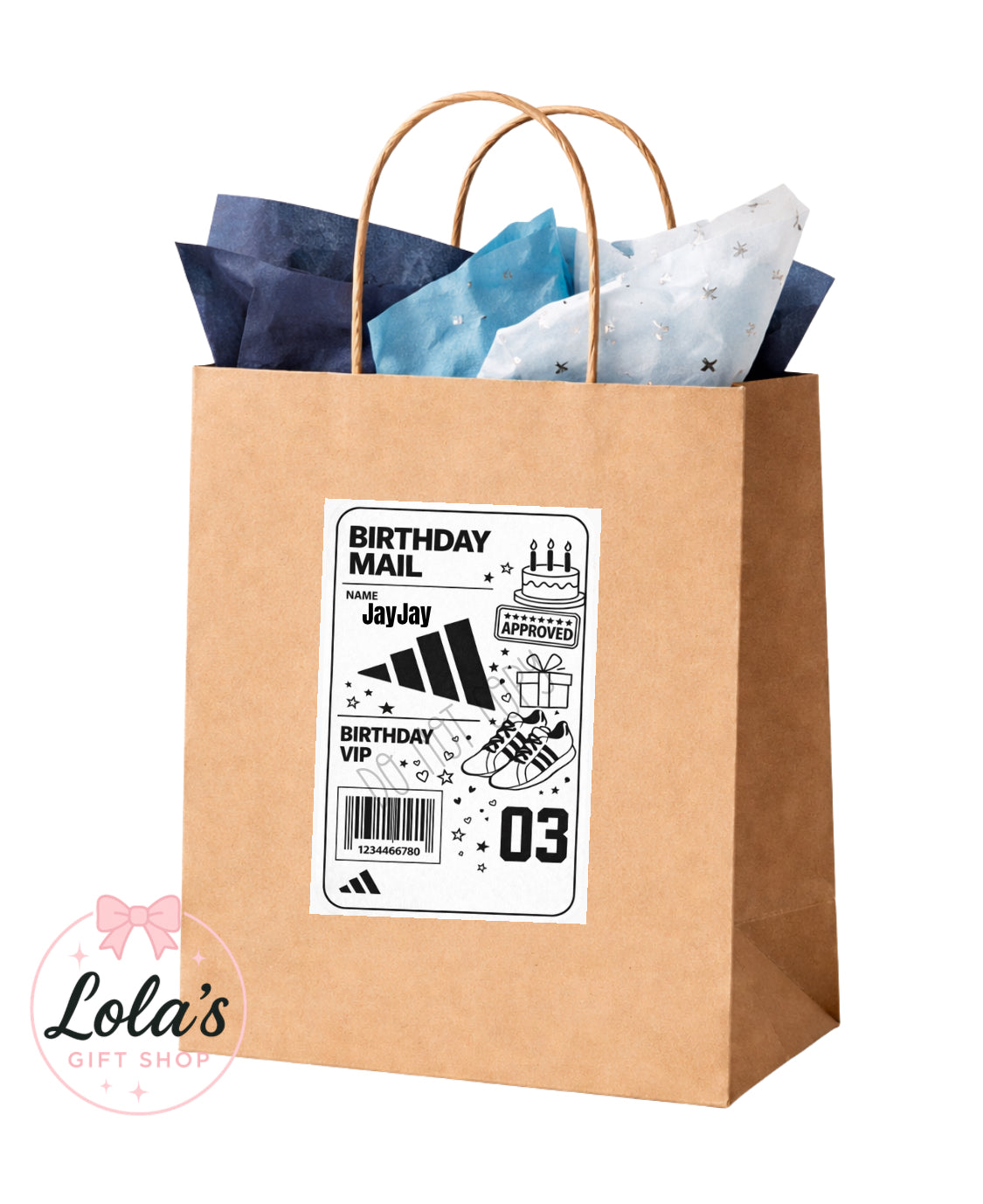 Birthday vip trainers personalised labels